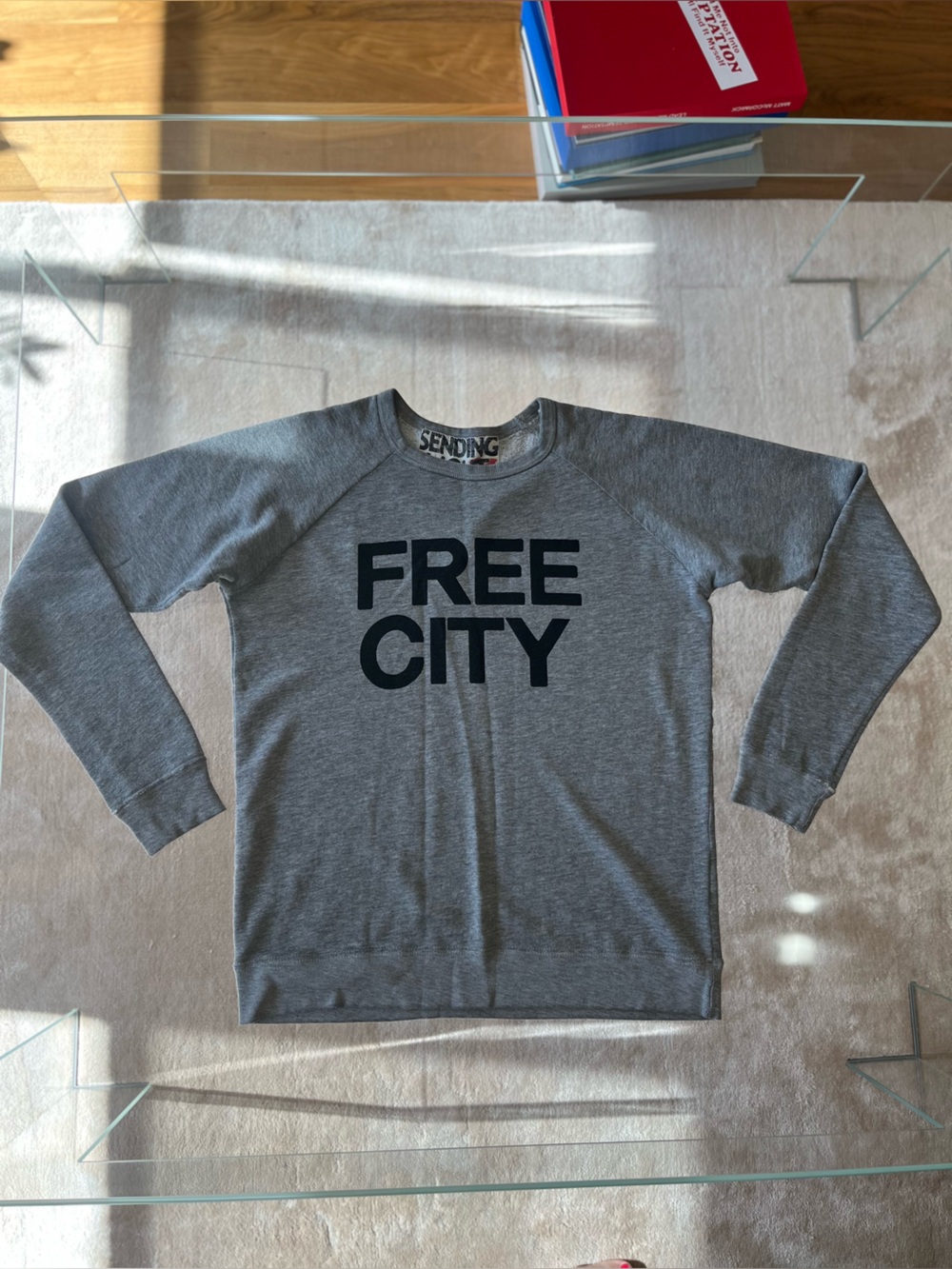 freecity Gray 'FREE CITY' Logo Crewneck Sweatshirt Size S
